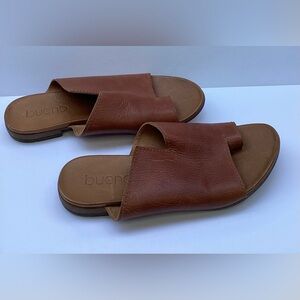 Bueno brown leather slide sandals size 41